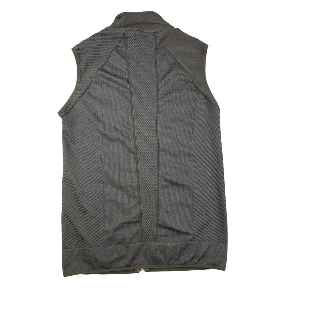Zella Boy's Vest Full Zip Quilted Black Knit Lightweight  Sample Medium